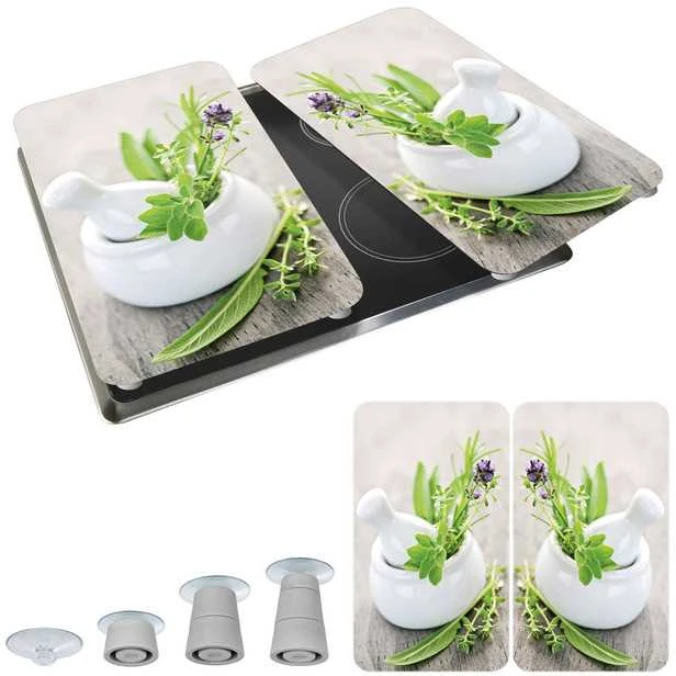 Stiklinės lėkštės HERB GARDEN viryklei - 2 vnt, WENKO