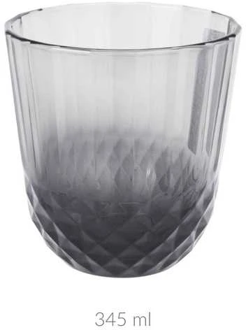 Pilko stiklo stiklinė su dekoratyviniu raštu, 345 ml