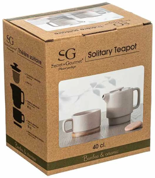 Secret De Gourmet Rožinė Arbatinukas su NATURAL puodeliu, 800 ml, šviesiai rausvos spalvos