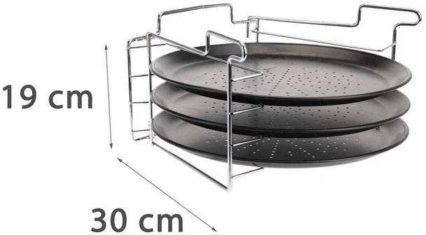 Mondex Pizza Baking Set: 3 Metal Blades + Stand