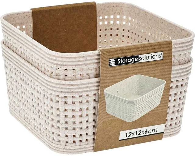 Storage Solutions Plastikiniai laikymo krepšeliai, 12 x 12 x 6 cm, 2 vnt.