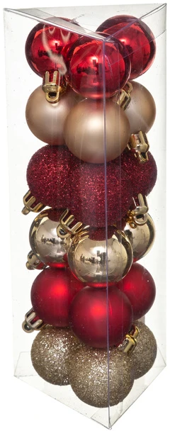 Fééric Lights and Christmas Plastikiniai niekučiai, įvairaus dizaino, Ø 3 cm, 18 vnt.