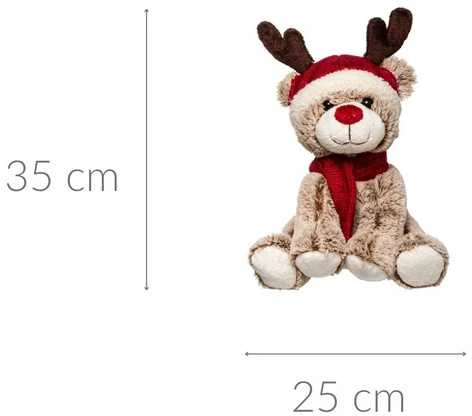 Atmosphera Pliušinis elnias kepurėje, 35 cm