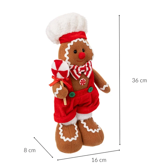Atmosphera Pliusinis kalėdinis papuošimas, meduolių žmogeliukas, 35 cm