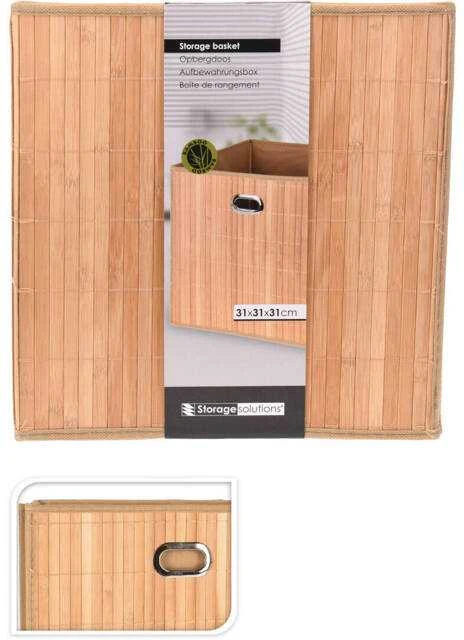 Storage Solutions Sandėliavimo sprendimai Dėžutė su bambuko priekiu ir rankena, 31 x 31 x 30,5 cm
