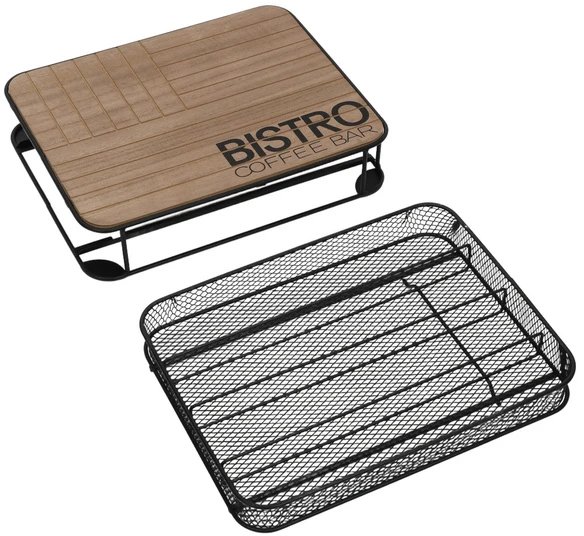 Vilde BISTROT Kavos kapsulių dėklas metalinis juodas 30,5x24x6,5 cm