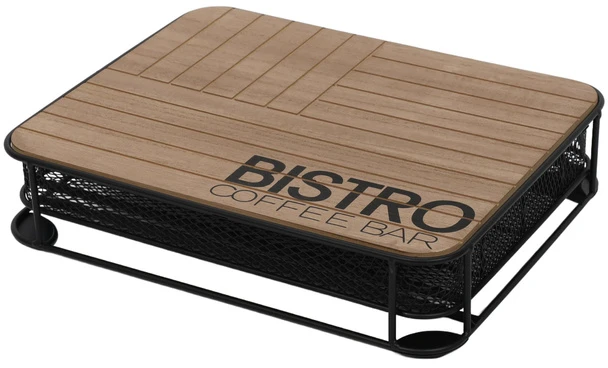 Vilde BISTROT Kavos kapsulių dėklas metalinis juodas 30,5x24x6,5 cm