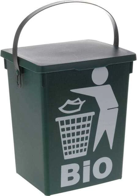 Dekoracja Domu Organinių atliekų konteineris su BIO logotipu, su rankena, 5 l