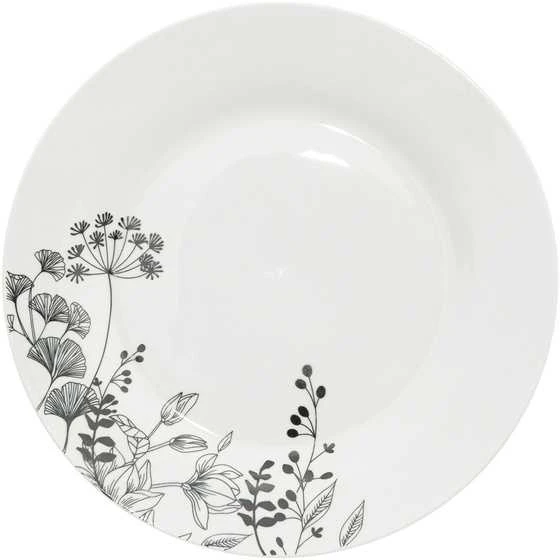 Secret De Gourmet PIECES Porcelianiniai stalo įrankiai 6 asmenims, BALTOS GĖLĖS, 18 dalių