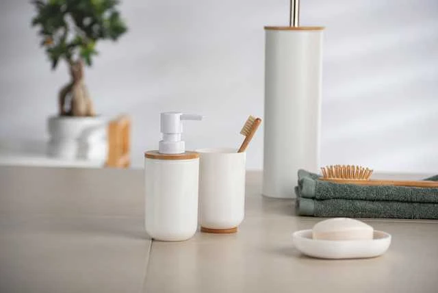 POSA bambukinė ir plastikinė muilinė, skandinaviško stiliaus vonios padėklas - WENKO