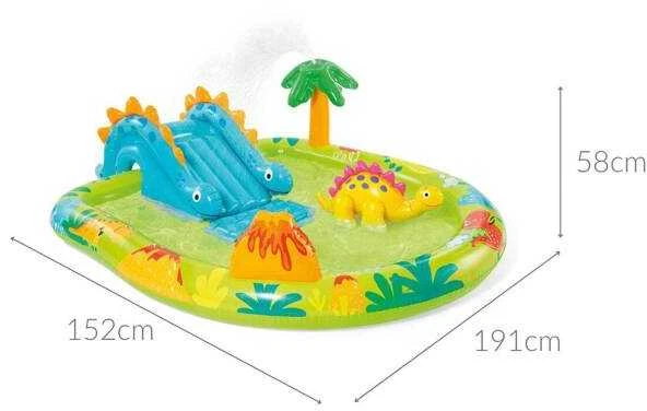 Pripučiamas baseinas (žaidimų aikštelė) INTEX Little Dino Play Center (1.91m x 1.52m x 0.58m)