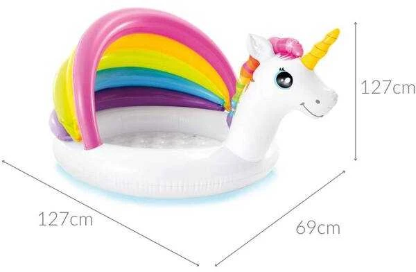 Intex Baby Pool Unicorn Baltas / Spalvotas, Amžius 1-3, 127 x 102 x 69 cm