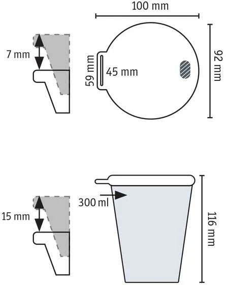 Koziol Puodelis su dangteliu ir gerimo skylute, 300 ml
