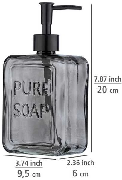 PURE liquid soap dispenser, glass, 550 ml, WENKO
