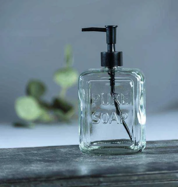 PURE skysto muilo dozatorius, skaidrus stiklas, 550 ml, WENKO
