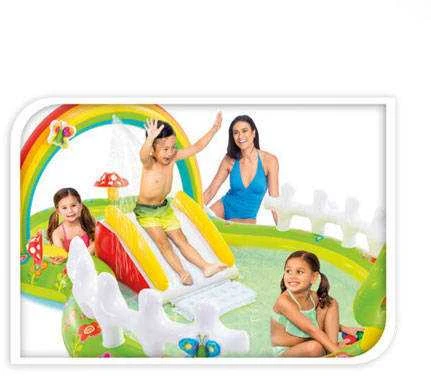 Vandens žaidimų aikštelė-baseinas Intex Rainbow, su čiuožykla, 57154
