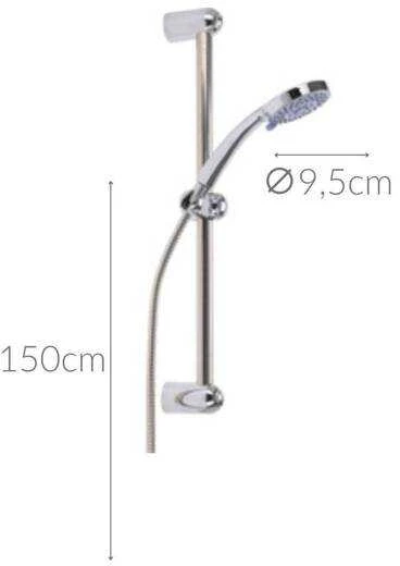 Douceur d`Interieur dušo žiedas su 5 funkcijų dušo ausinėmis, Ø 9,5 cm