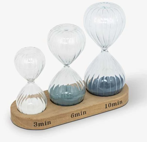 Atmosphera Trijų dekoratyvinių smėlio laikrodžių rinkinys SABI, aukštis 15 cm