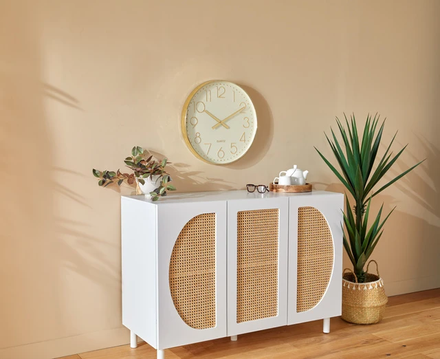 Atmosphera Round sieninis laikrodis LAURE, auksinis, Ø 51 cm