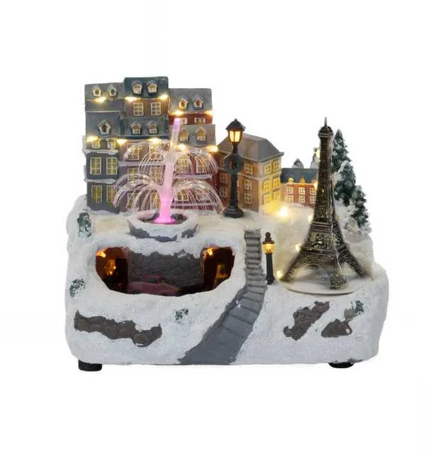 Fééric Lights and Christmas Jaudinantis žiemos peizažas su Eifelio bokštu
