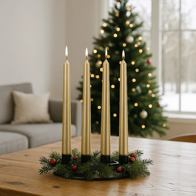 Atmosphera Satininių žvakių rinkinys, 4 vnt., 25 cm
