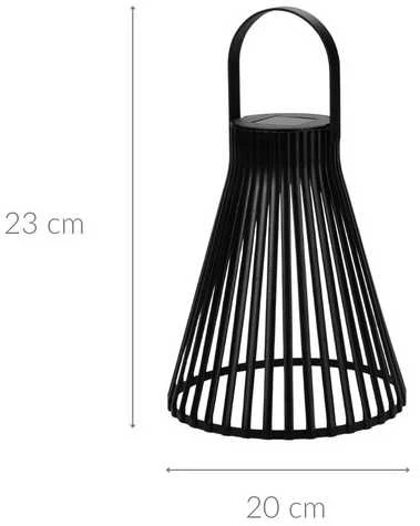 Home Styling Collection Saulės žibintas, juodas, 23 cm