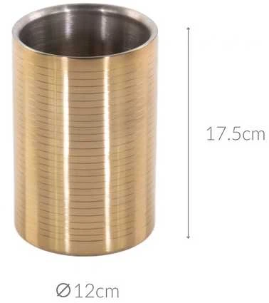 Excellent Houseware Nerūdijančio plieno butelių šaldytuvas, Ø 12 cm, auksinė