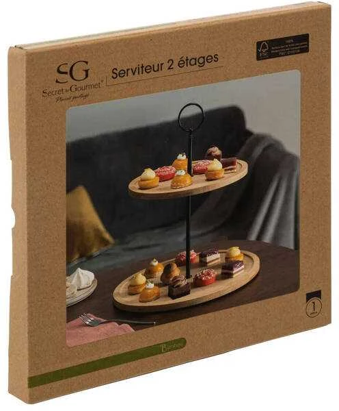 Secret de Gourmet babmukinis dviejų pakopų serviravimo padėklas, aukštis 30 cm