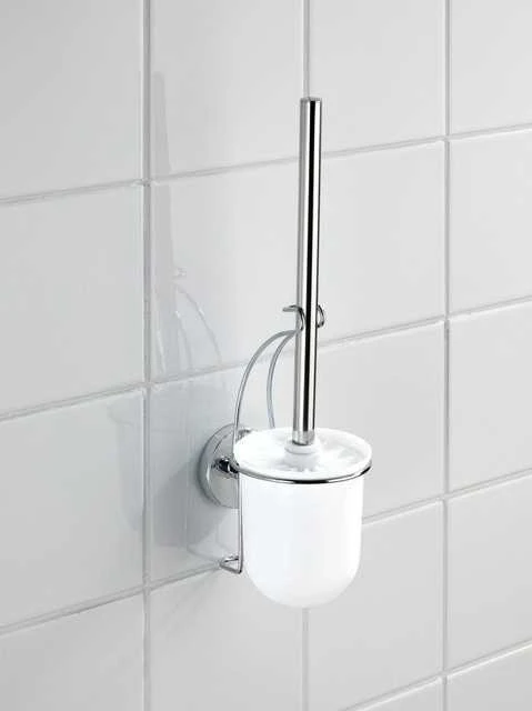 Šepečių konteineris MILAZZO + tualeto šepetys, Vacuum-Loc - chromuotas plienas, WENKO