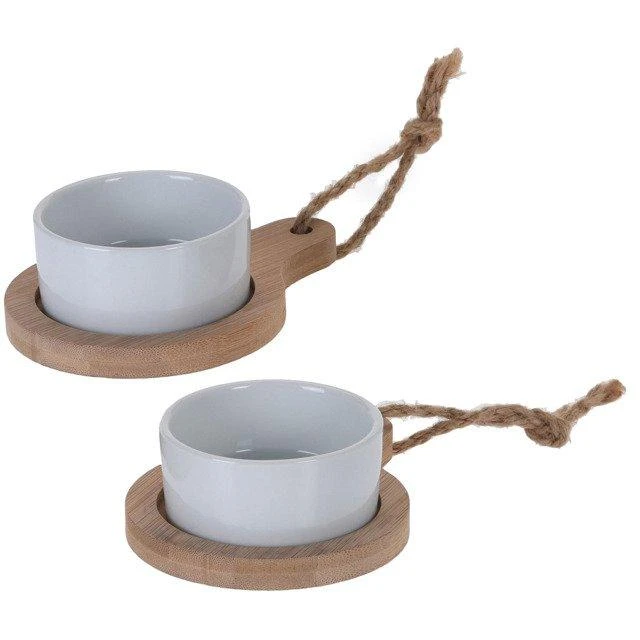 Excellent Housewares Dubuo ant lentos padažui, panardinimui, užkandžiams, užkandžiams, 2 vnt