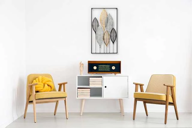 Atmosphera Sienų apdaila, Deco, metalo, juodos ir auksinės spalvos lapeliai, aukštis 65 cm x plotis 37 cm