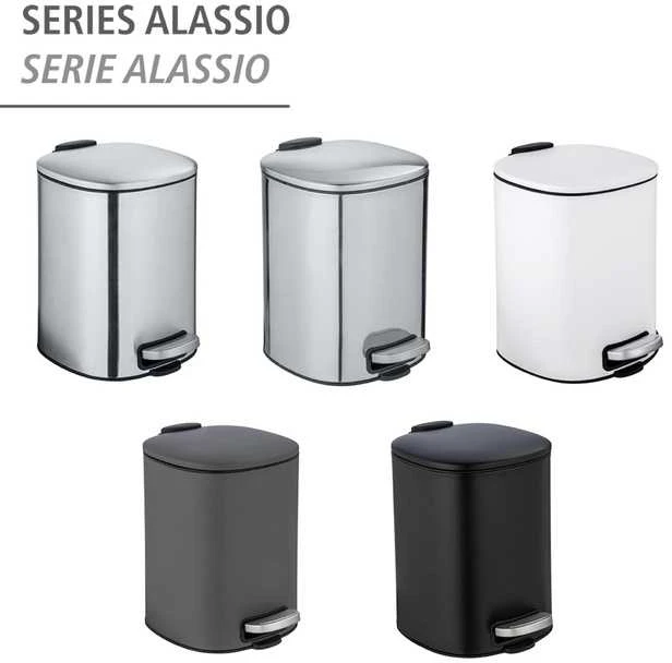 ALASSIO šiukšliadėžė su pedalu ir „Easy-Close“ funkcija, 5 l, WENKO