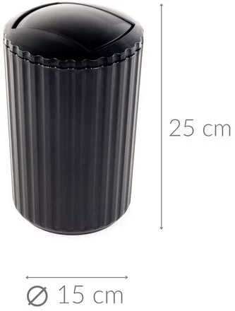 Šiukšlių dėžė, Sūpynės, juodos spalvos, 3l, WENKO