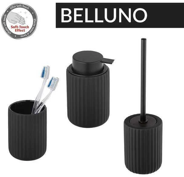 Skysto muilo dozatorius BELLUNO, keraminis, juodas, 300 ml, Wenko
