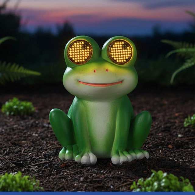 Maximex Saulės energija varlė sodo figūrėlė LED, su šviečiančiomis akimis, 11,8 cm x 13,5 cm
