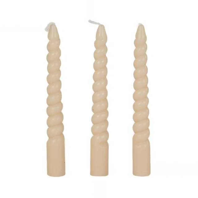 Spiralinės parafino stalo žvakės, 10 cm