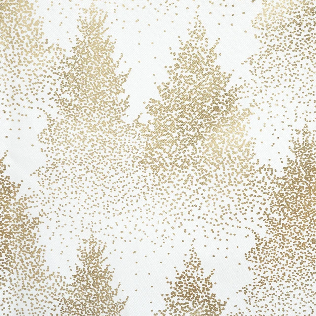 Fééric Lights and Christmas Holiday tablecloth with auksinis Christmas trees, polyester, 140 x 240 cm