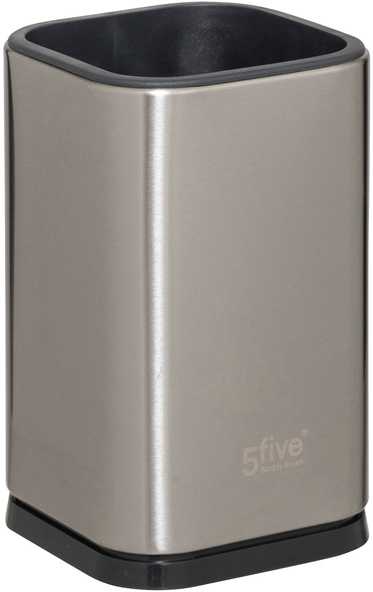 5five Simply Smart Steel 5 virtuvės reikmenų rinkinys su nerūdijančio plieno stovu.