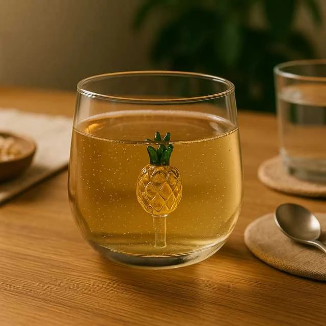 Stiklinė su ananaso figūrėle viduje, 400 ml