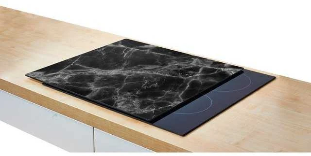 Stiklinė apsauginė plokštė MARBLE Juodas viryklei — didelė, ZELLER