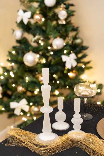 Home Styling Collection Stiklinė žvakidė ant kojos, 14 cm