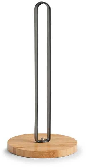 Zeller Stojak na papier kuchenny, bambus / metal, juoda, 15x31,5 cm