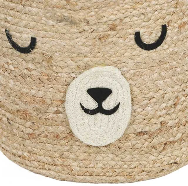 Kids Collection Bear Žaislų konteineris meškiukas su ausytėmis DŽIAUGSMAS, Ø 28 cm