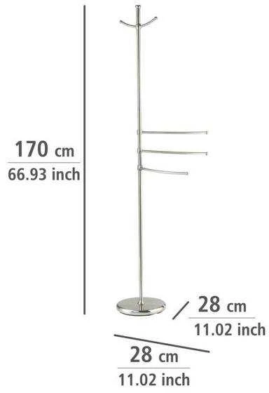 Stovas rankšluosčiams, drabužiams ADIAMO - 3 rankos, 2 pakabos, WENKO