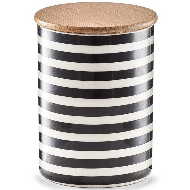 Bamboo STRIPES keraminis indelis su bambukiniu dangteliu, 900 ml, ZELLER