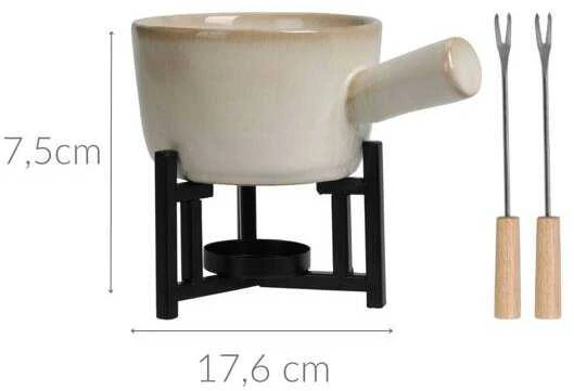 Home Styling Collection Porceliano fondiu rinkinys 450 ml su šakutėmis