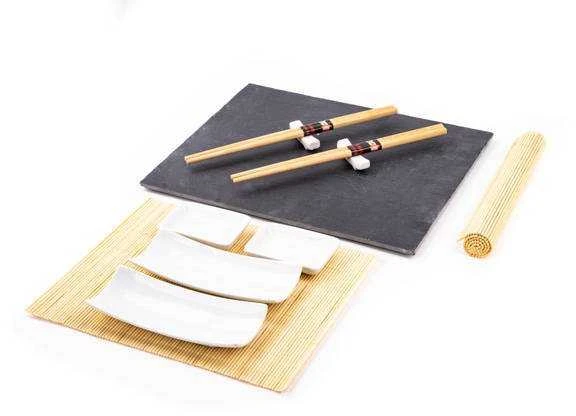 Excellent Houseware Sushi rinkinys 13 vnt. porceliano, bambuko ir akmens