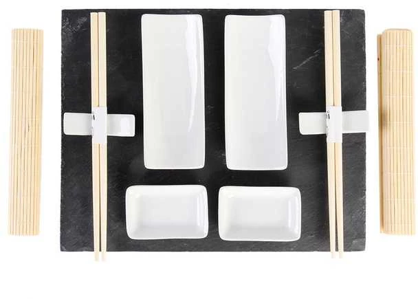 Excellent Houseware Sushi rinkinys 13 vnt. porceliano, bambuko ir akmens