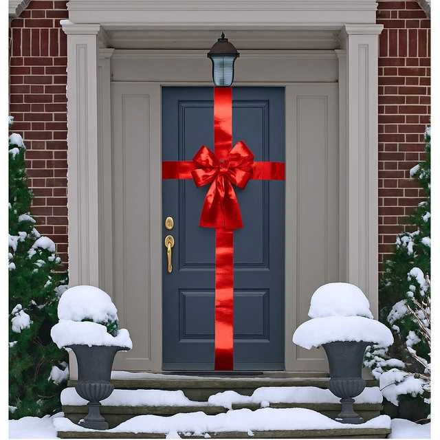 Christmas Decoration Dekoratyvinė juostelė durelėms Raudona 33x42 cm - Kalėdų dekoracija