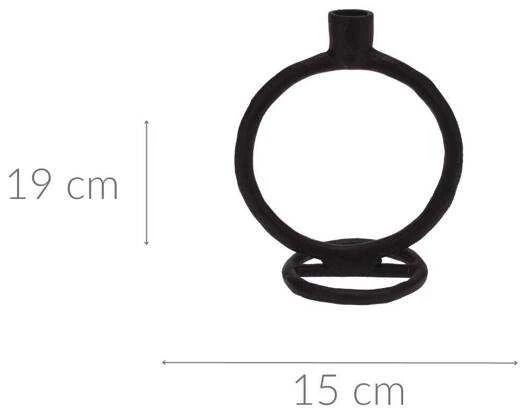 Home Styling Collection Žvakidė aliuminis juoda 19 cm
